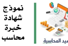نموذج شهادة خبرة محاسب مصغرة