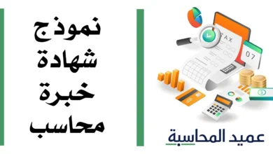 نموذج شهادة خبرة محاسب مصغرة